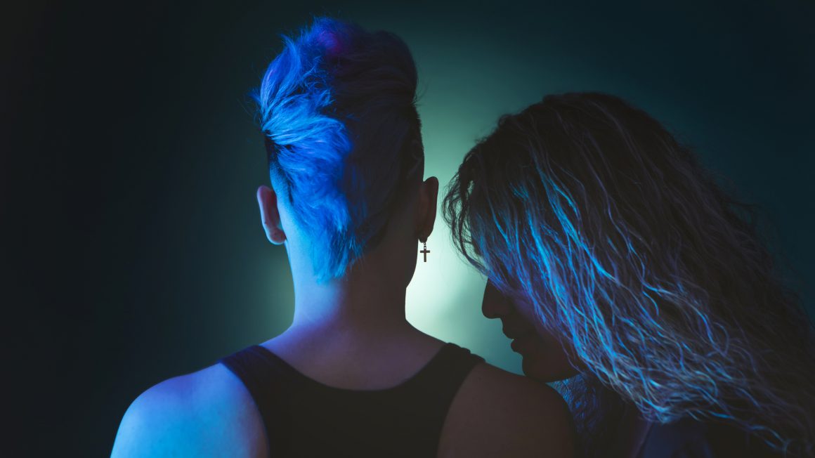 Conceptual photo of the outline of a lesbian relationship.