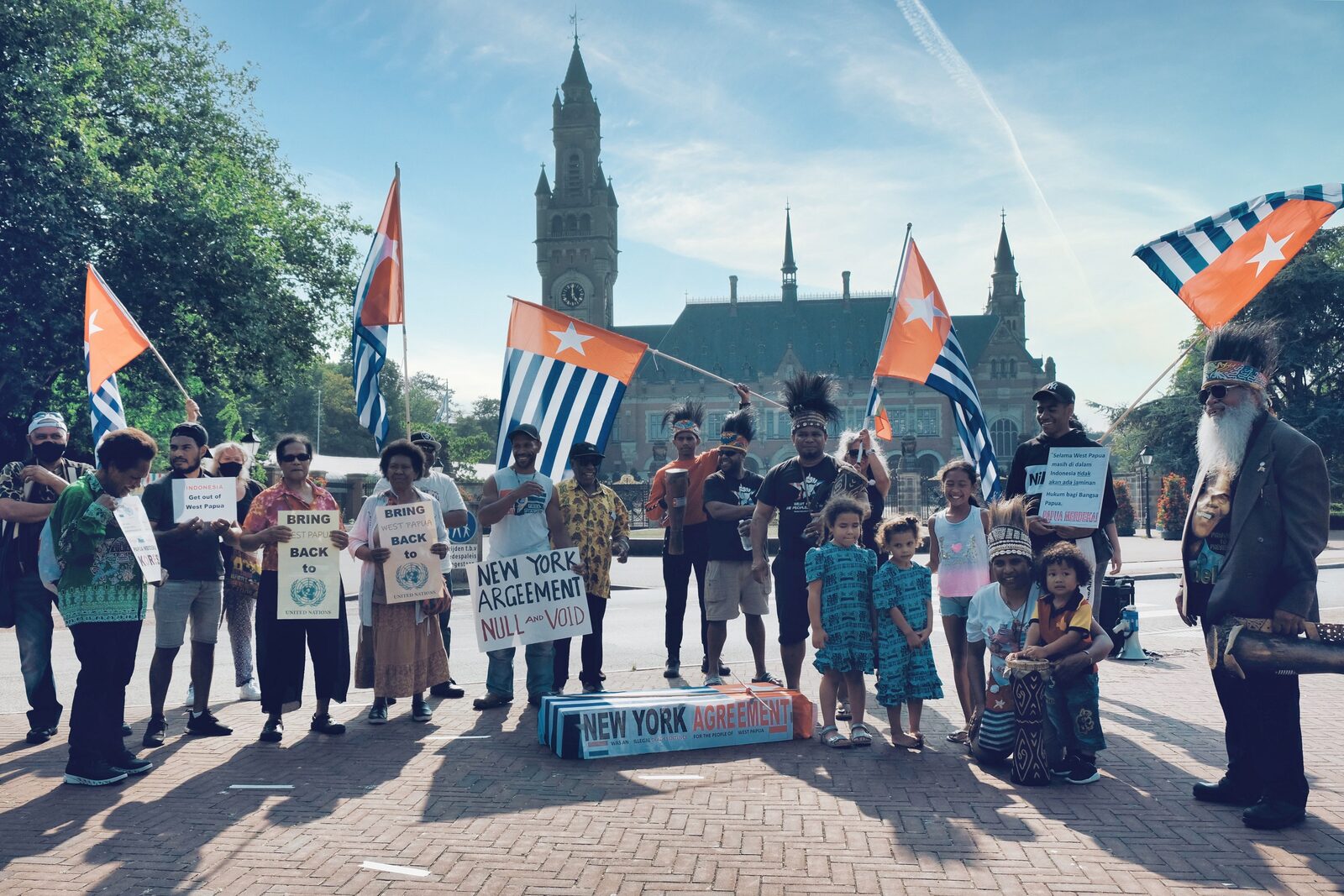 Free West Papua Campaign (Nederland) protest tegen de New York Agreement